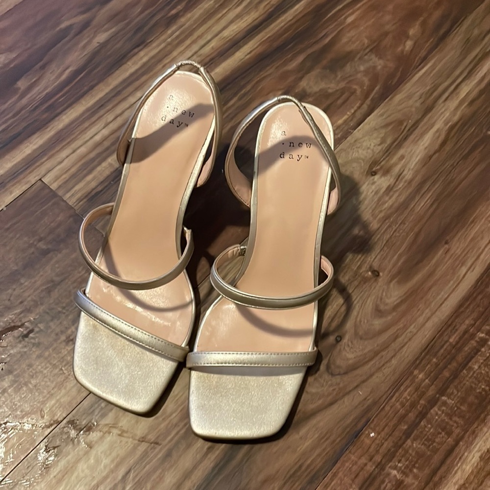 a new day, gold heels, size 6.5!